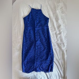 Royal blue lace bodycon dress